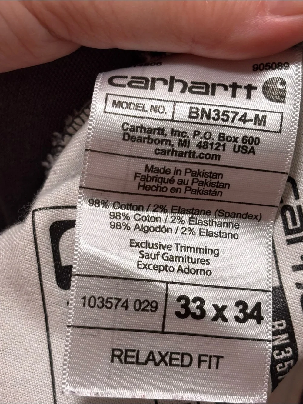 Carhartt Rugged Flex Relaxed Fit Canvas Cargo Work Pants Size 33x34